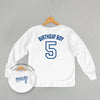 Birthday Boy Varsity #5 (Kids Back Print) by Ivy + Cloth