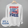 America Land Of The Free Distressed (Back Print) by Ivy + Cloth