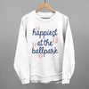 Happiest At The Ballpark Navy Script