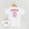 Birthday Girl Varsity #9 (Kids Back Print)