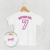 Birthday Girl Varsity #7 (Kids Back Print)