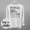 Lagree Instructor Nutrition Facts (Back Print) by Ivy + Cloth
