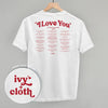 I Love You Book Quotes Back Print by Ivy + Cloth