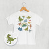 Dinosaur Doodles Blue/Green (Kids Back Print) by Ivy + Cloth