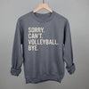 Sorry Can't Volleyball Bye