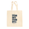 Saturday Cycling and Coffee Tote Bag