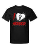 I Love Horror Halloween Ghostface Scream Killer Style Graphic Tee Shirt by MyWackyTees
