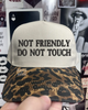 Not friendly Leopard embroidered hat by Madness & Mayhem LLC