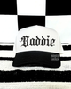 Baddie embroidered hat (black/white) by Madness & Mayhem LLC