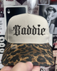 Baddie Leopard embroidered hat by Madness & Mayhem LLC