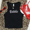 Baddie embroidered cropped tank by Madness & Mayhem LLC