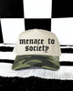 menace to society camo embroidered Hat by Madness & Mayhem LLC