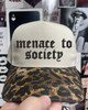 Menace to society Leopard embroidered hat by Madness & Mayhem LLC