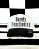 Barely functioning embroidered hat (black/white) by Madness & Mayhem LLC
