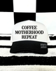 Coffee motherhood repeat embroidered hat (black/white) by Madness & Mayhem LLC
