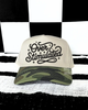 Overstimulated camo embroidered Hat by Madness & Mayhem LLC