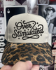 Overstimulated Leopard embroidered hat by Madness & Mayhem LLC