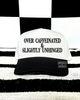 over caffeinated & slightly unhinged mbroidered hat (black/white) by Madness & Mayhem LLC