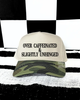 Over caffeinated & slightly unhinged camo embroidered Hat by Madness & Mayhem LLC