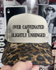 Over caffeinated & slightly unhinged Leopard embroidered hat by Madness & Mayhem LLC