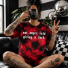 Not into giving a fuck embroidered tie dye T-shirt by Madness & Mayhem LLC