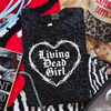 living dead girl leopard print T-shirt by Madness & Mayhem LLC