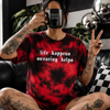 Life happens embroidered tie dye T-shirt by Madness & Mayhem LLC