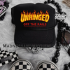 Unhinged off the rails Trucker Hat by Madness & Mayhem LLC