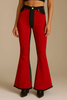 Red Suede Chap Panel Bell Bottom Jeans -32” Inseam by Neon Spur