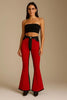 Red Suede Chap Panel Bell Bottom Jeans -32” Inseam by Neon Spur