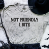 Not friendly I bite embroidered color blast tshirt by Madness & Mayhem LLC