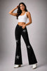 Black Denim Star Rhinestone Bell Bottom Jeans -32” Inseam by Neon Spur