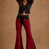 Red Suede Chap Panel Bell Bottom Jeans -32” Inseam by Neon Spur