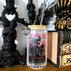 Rage & Vibes with checkered straw Libbey Glass by Madness & Mayhem LLC