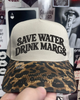 drink margs Leopard embroidered hat by Madness & Mayhem LLC