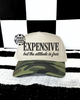 camo expensive attitude is free embroidered Hat by Madness & Mayhem LLC