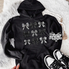 Checkered bow hoodie (finished product) by Madness & Mayhem LLC