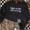low iron embroidered sweatshirt by Madness & Mayhem LLC