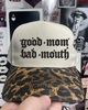 Good mom bad mouth Leopard embroidered hat by Madness & Mayhem LLC