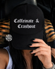 Caffeinate & crashout embroidered Trucker Hat by Madness & Mayhem LLC