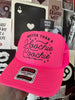 Neon pink Hotter than a hoochie Trucker Hat by Madness & Mayhem LLC
