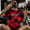 Red More tattoos than friends embroidered tie dye T-shirt by Madness & Mayhem LLC