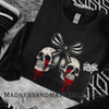 Skull cherry crew neck sweatshirt by Madness & Mayhem LLC