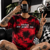 Red Bitches are people too embroidered tie dye T-shirt by Madness & Mayhem LLC
