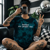 Teal Bitches are people too embroidered tie dye T-shirt by Madness & Mayhem LLC