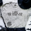 Iced coffee & the word fuck embroidered color blast tshirt by Madness & Mayhem LLC