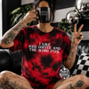Red Iced coffee & the word fuck embroidered tie dye T-shirt by Madness & Mayhem LLC