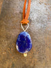 Turquoise + Lapis on Leather Necklace by mend metalworks