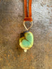Turquoise + Lapis on Leather Necklace by mend metalworks