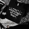 On Wednesday’s sweatshirt by Madness & Mayhem LLC